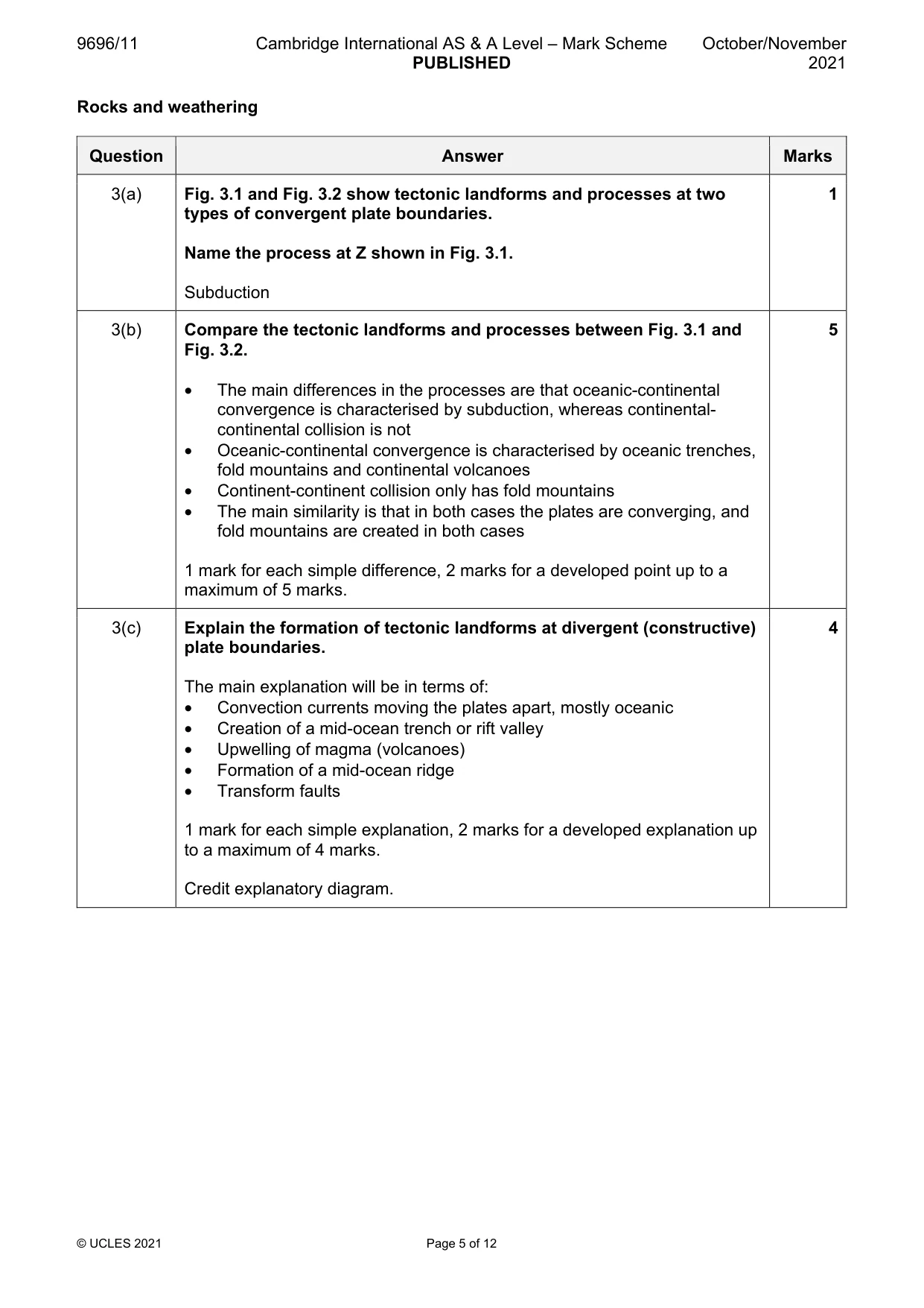 Mark scheme, page 5 of 12