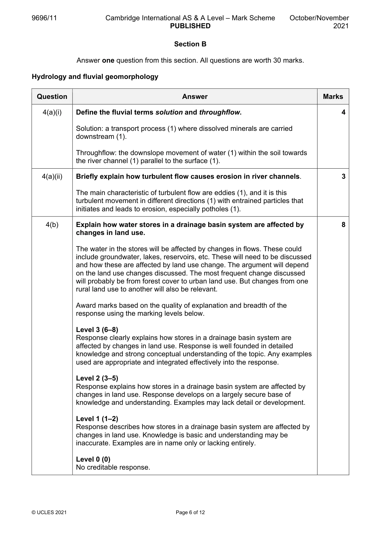 Mark scheme, page 6 of 12