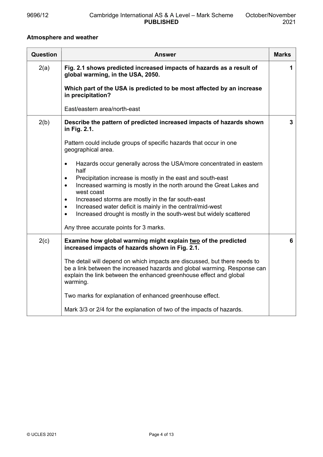 Mark scheme, page 4 of 13