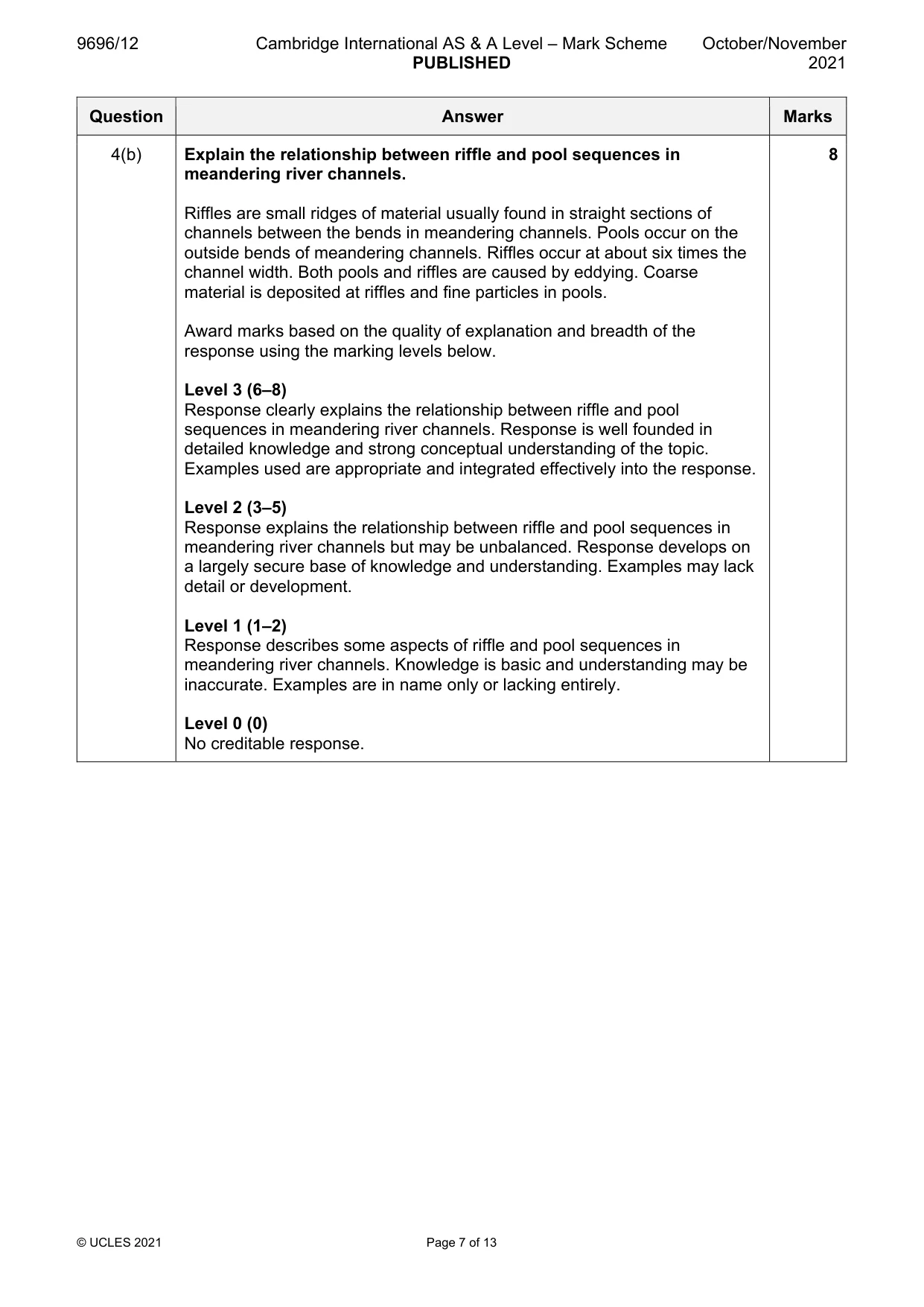 Mark scheme, page 7 of 13