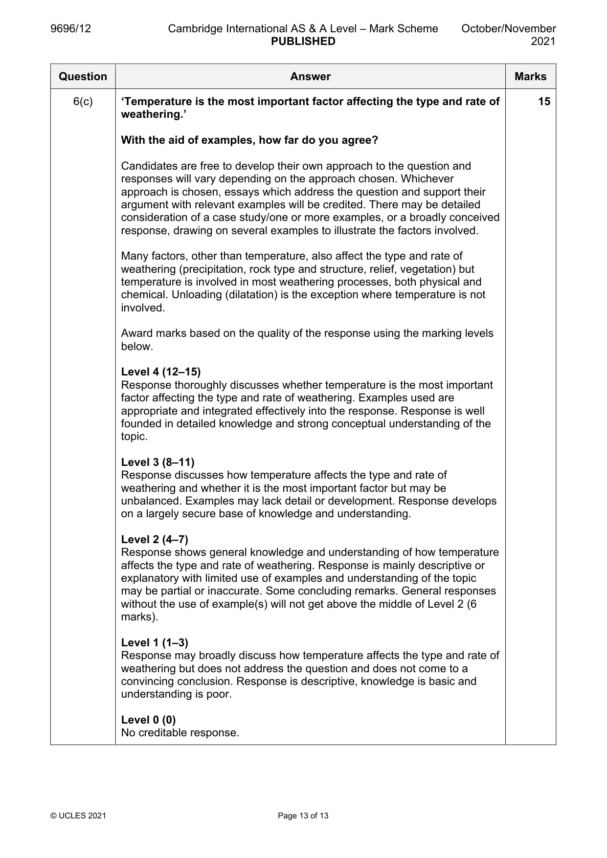 Mark scheme, page 13 of 13