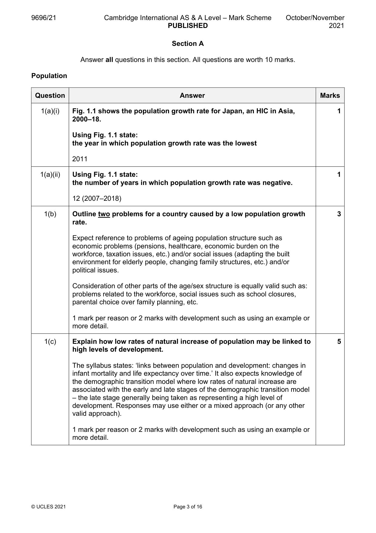 Mark scheme, page 3 of 16