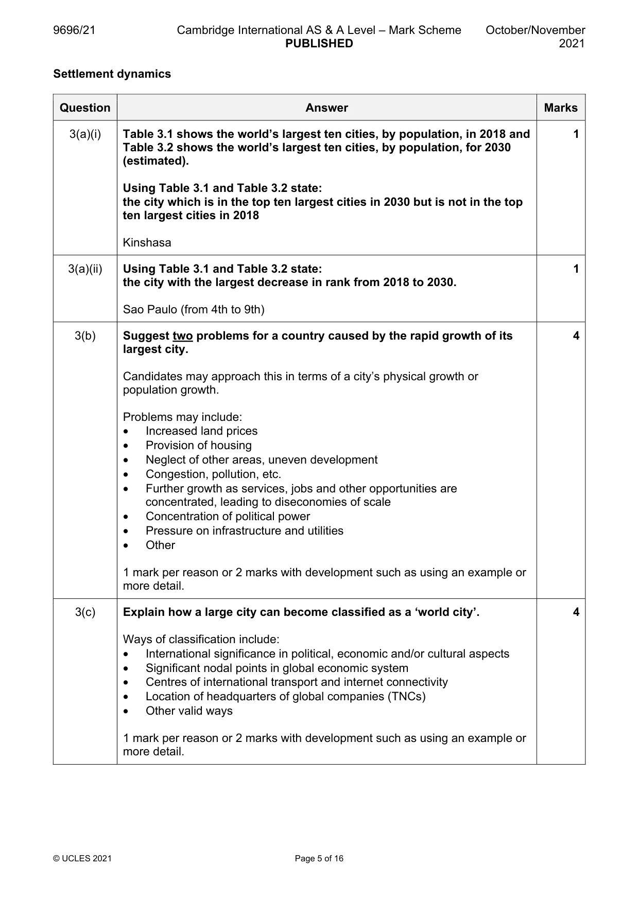 Mark scheme, page 5 of 16