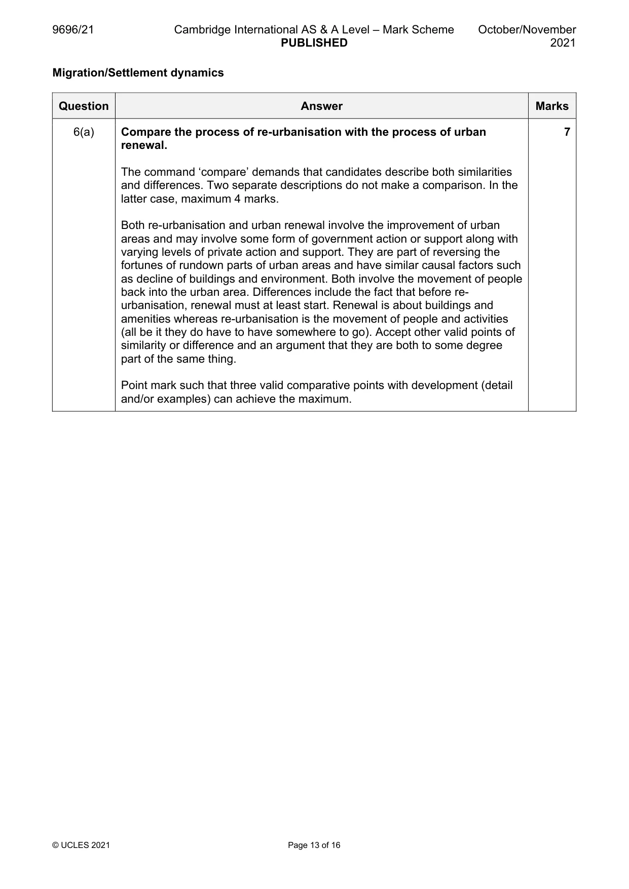 Mark scheme, page 13 of 16