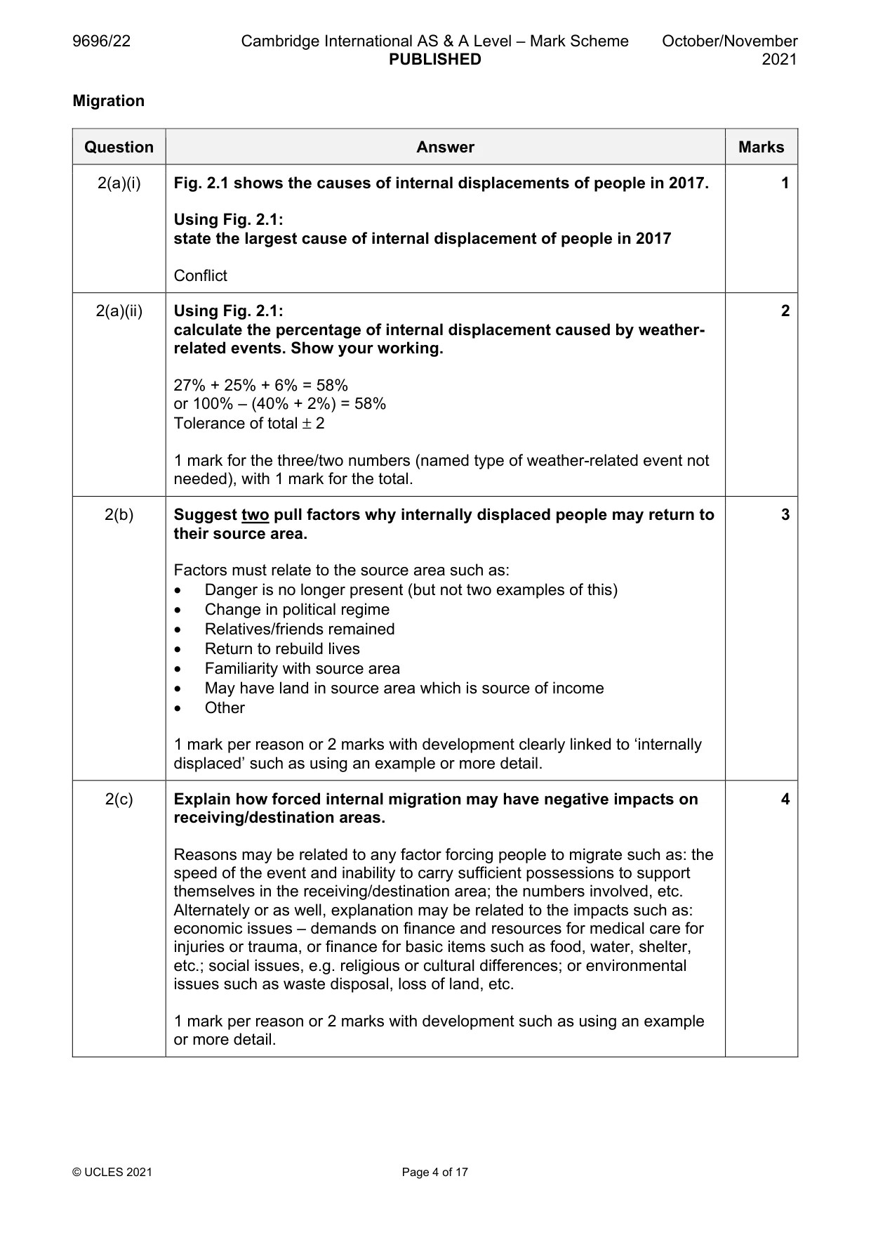 Mark scheme, page 4 of 17