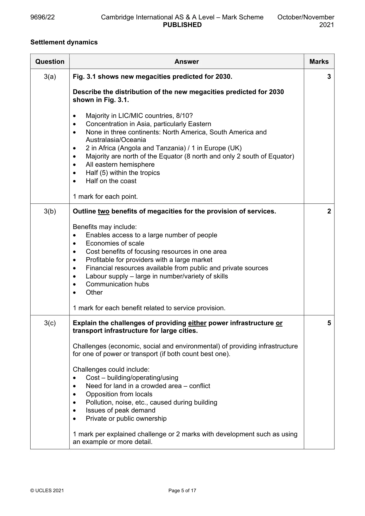 Mark scheme, page 5 of 17