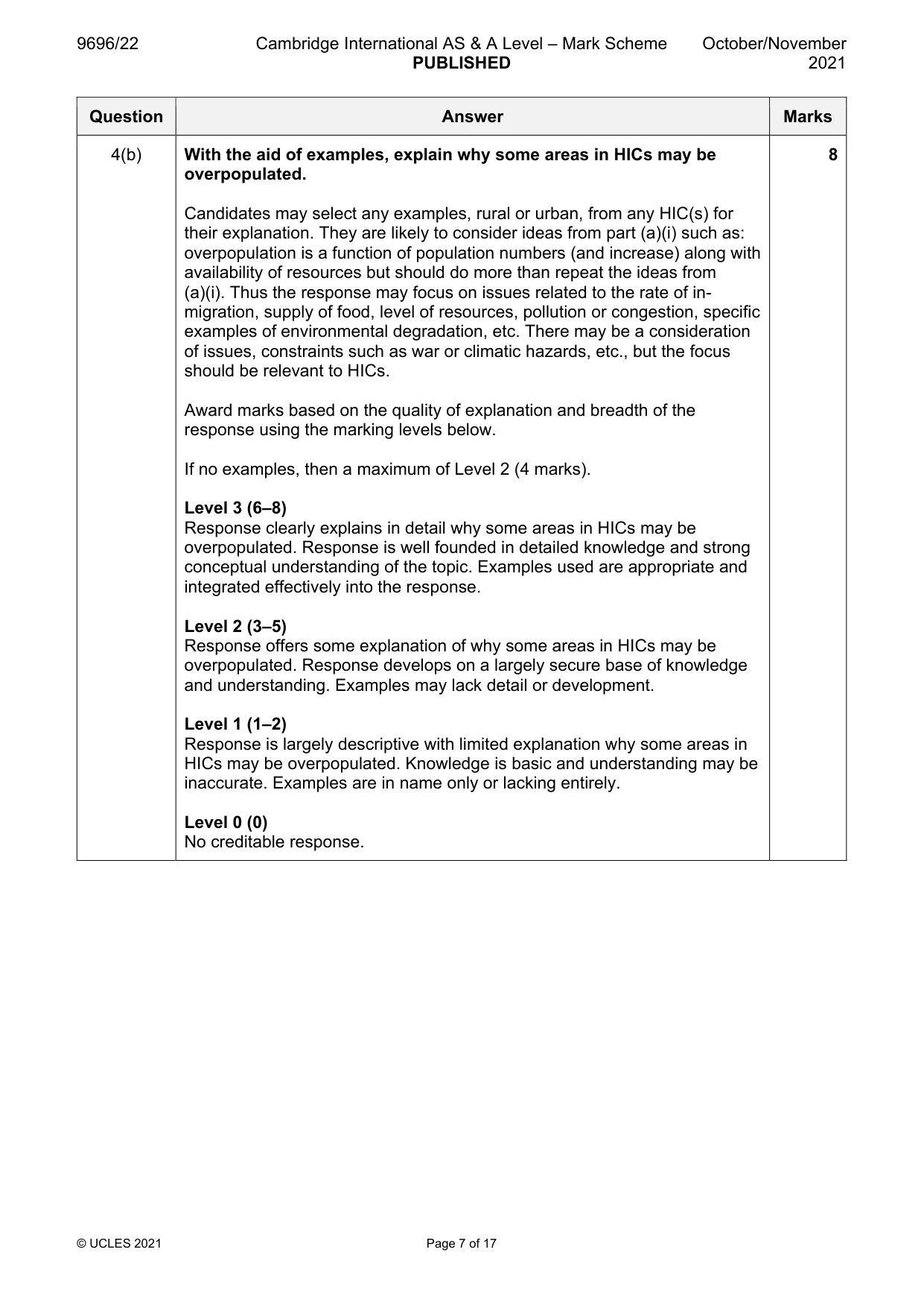 Mark scheme, page 7 of 17