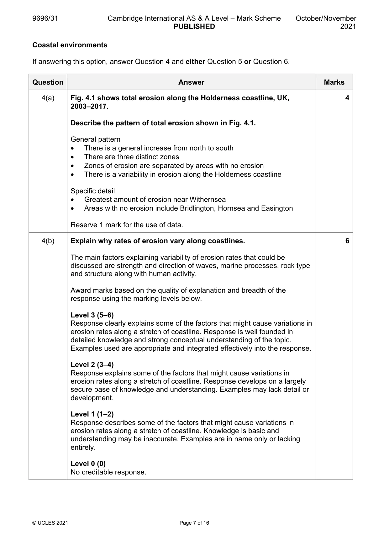 Mark scheme, page 7 of 16