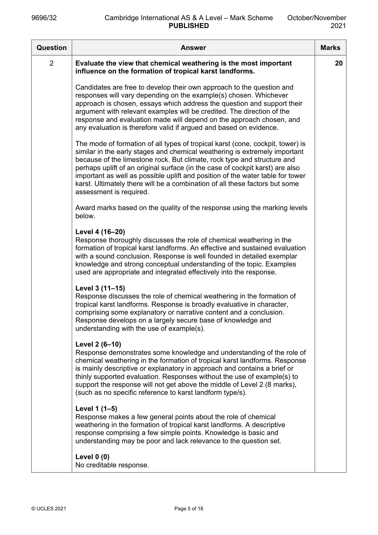 Mark scheme, page 5 of 18