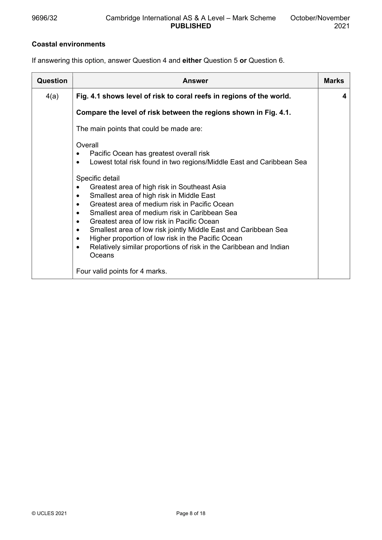 Mark scheme, page 8 of 18