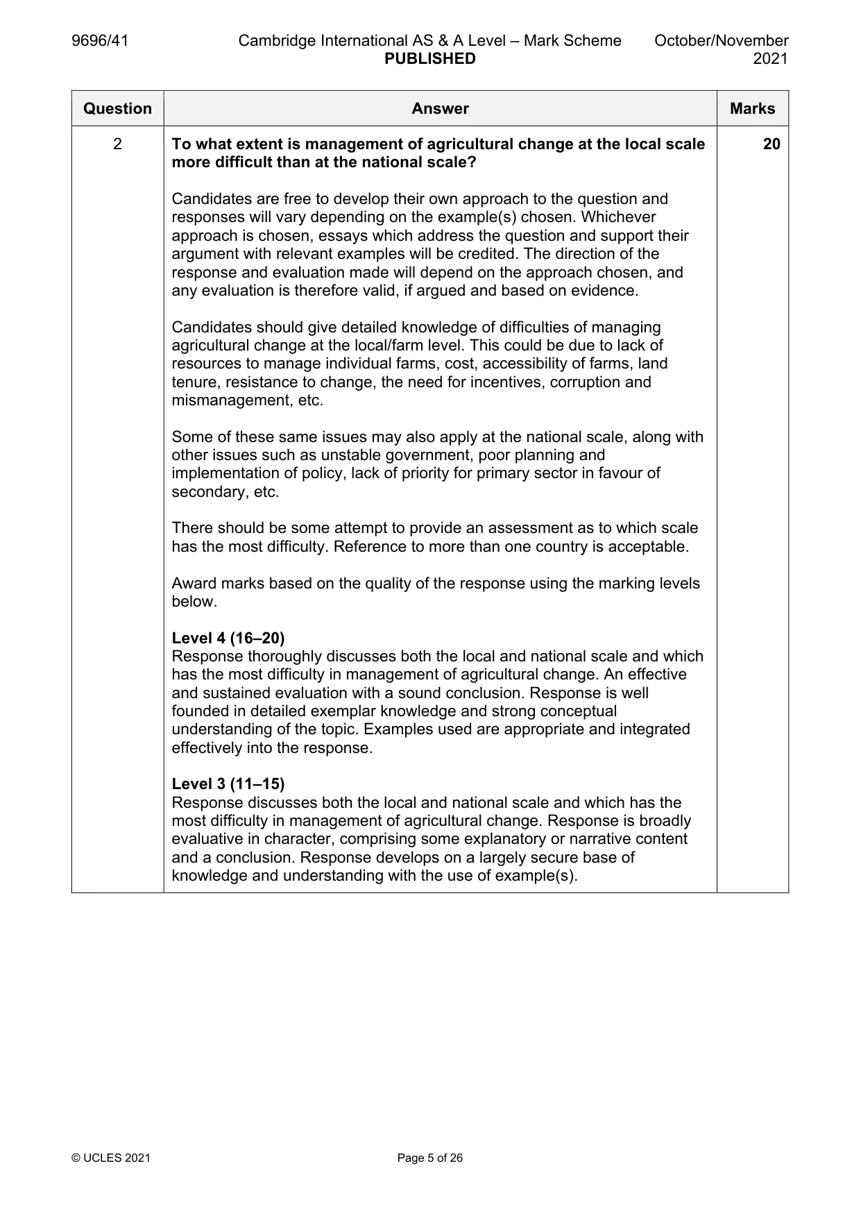 Mark scheme, page 5 of 26