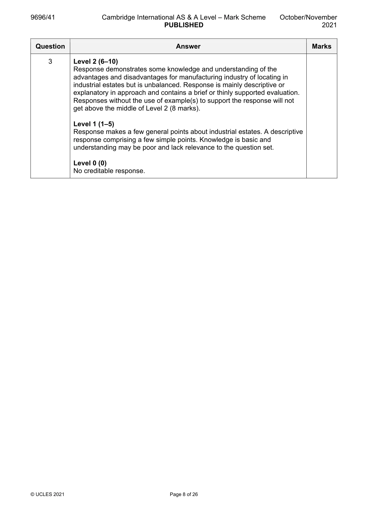 Mark scheme, page 8 of 26