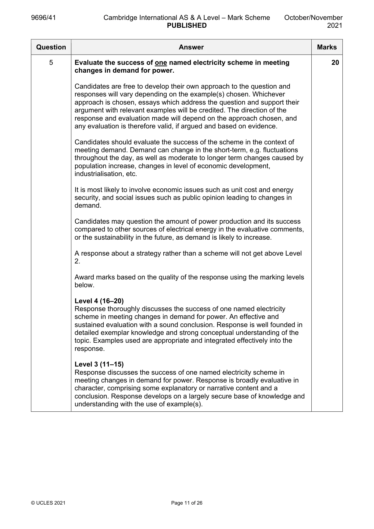 Mark scheme, page 11 of 26