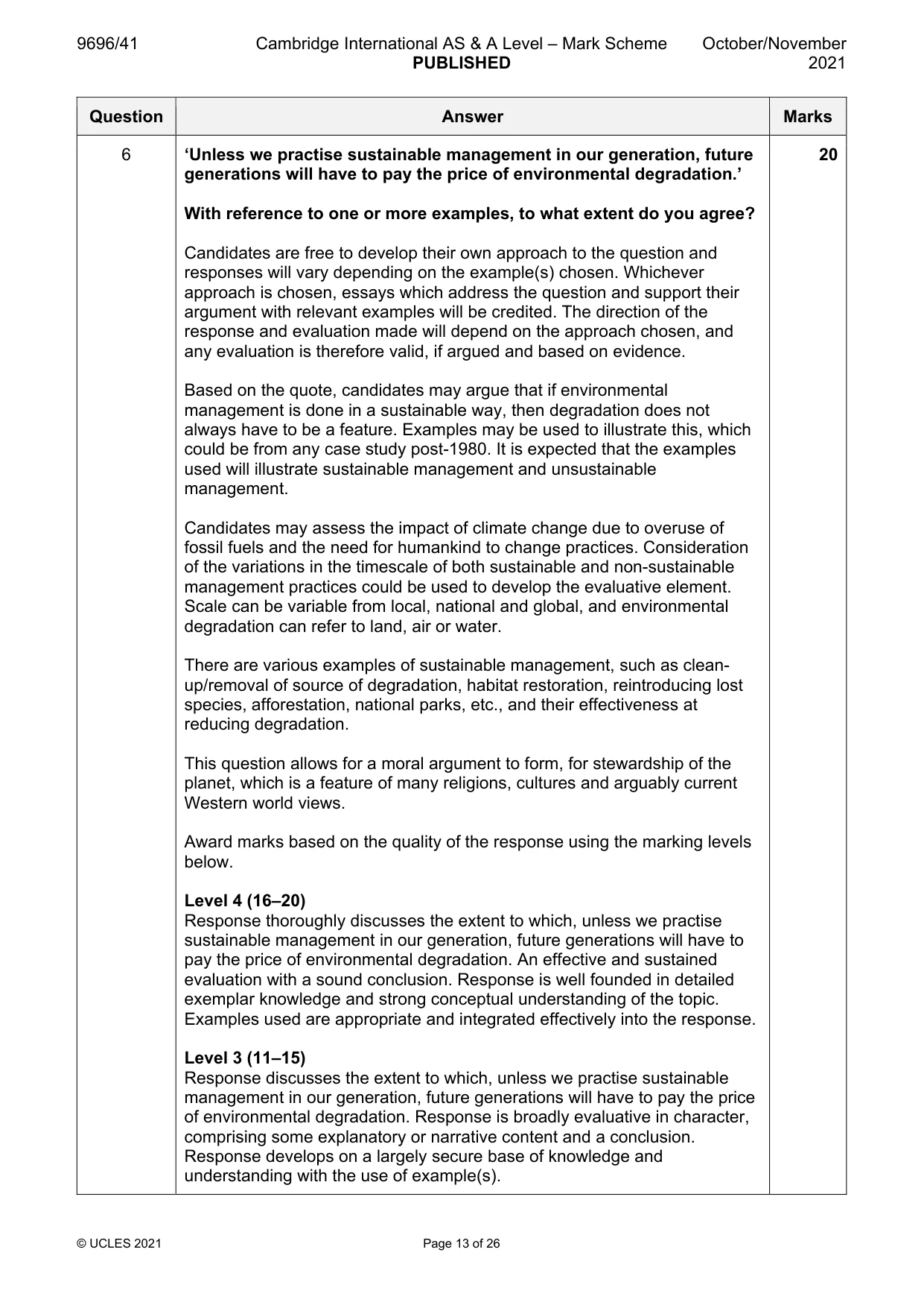 Mark scheme, page 13 of 26