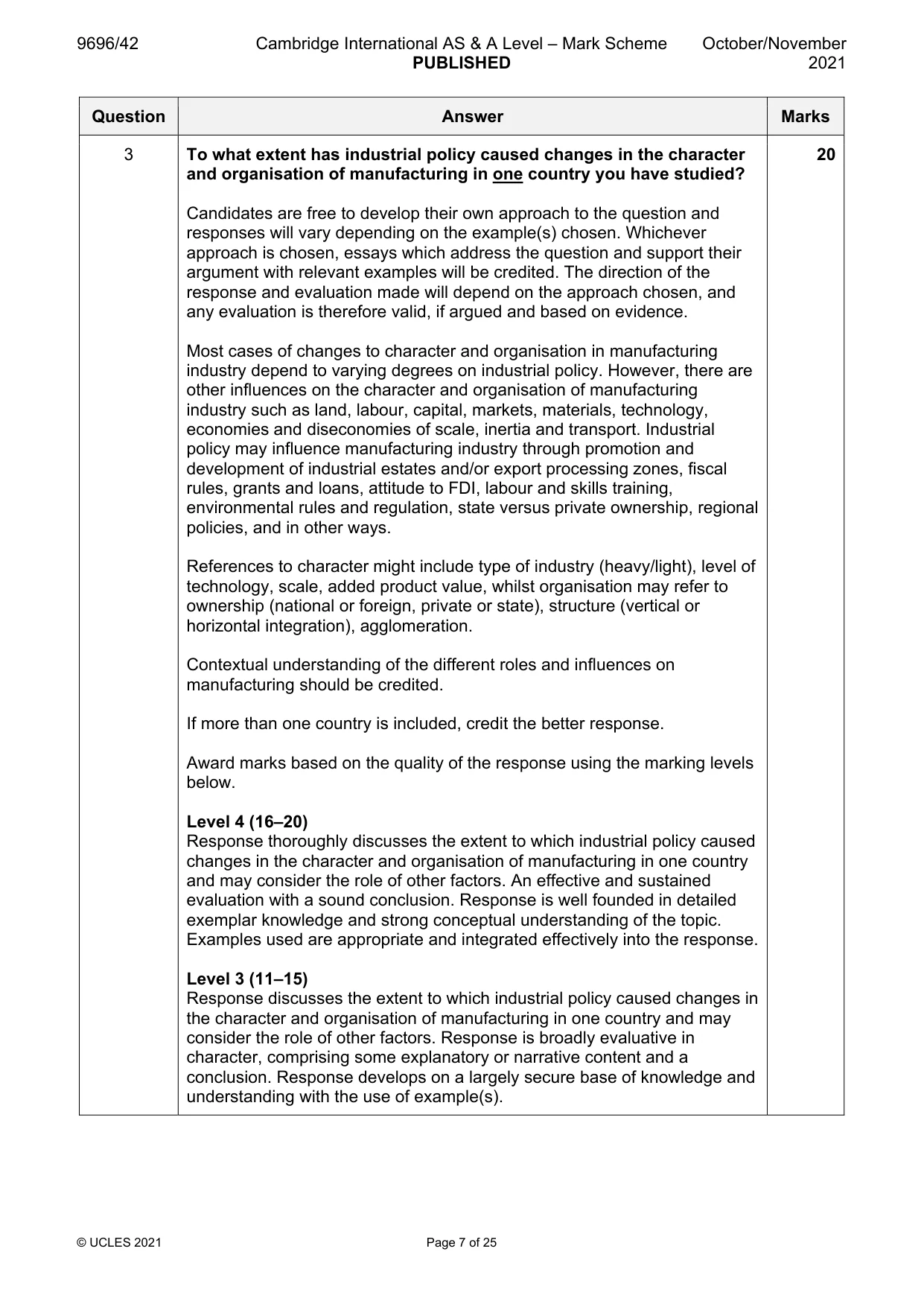 Mark scheme, page 7 of 25