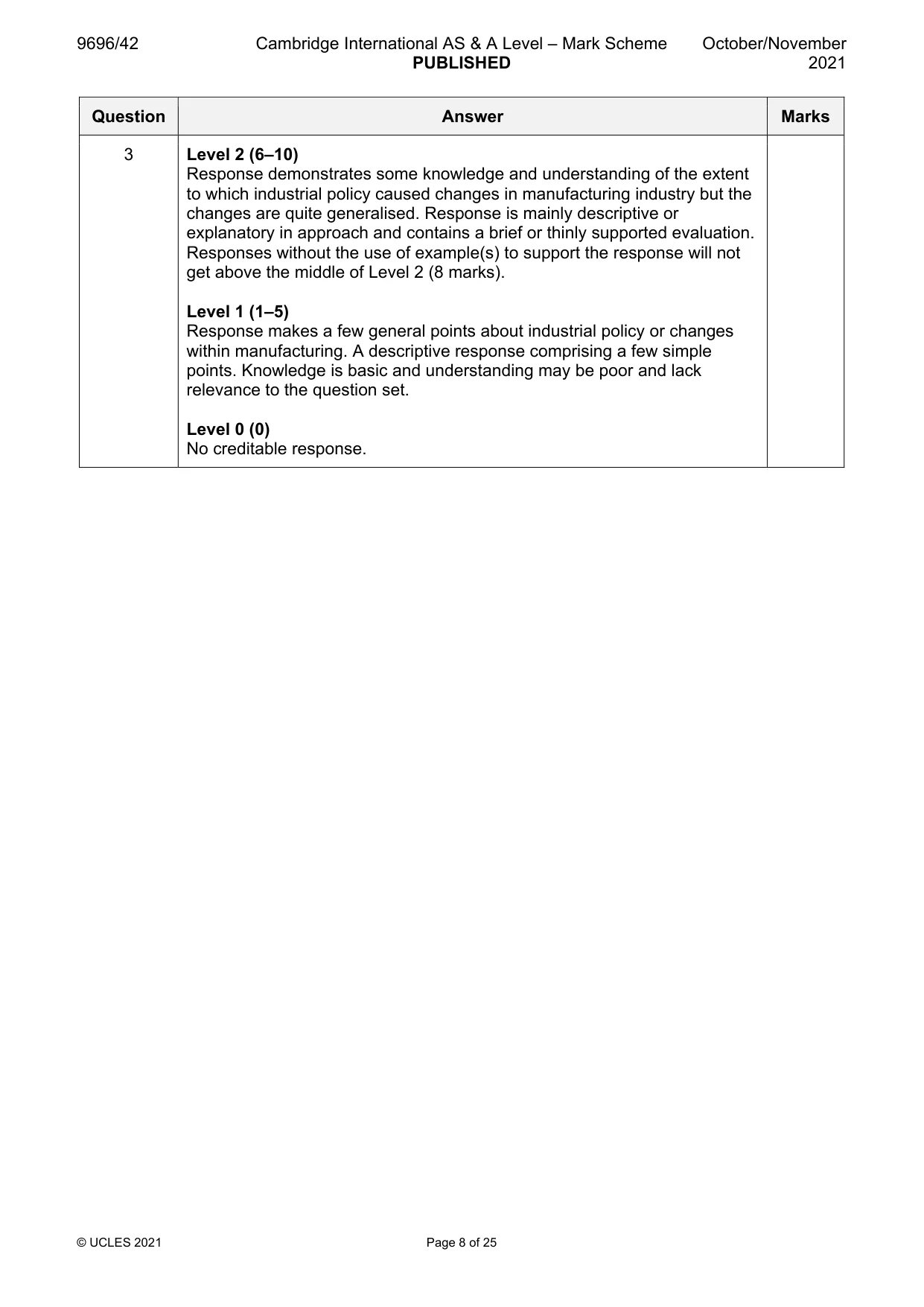 Mark scheme, page 8 of 25