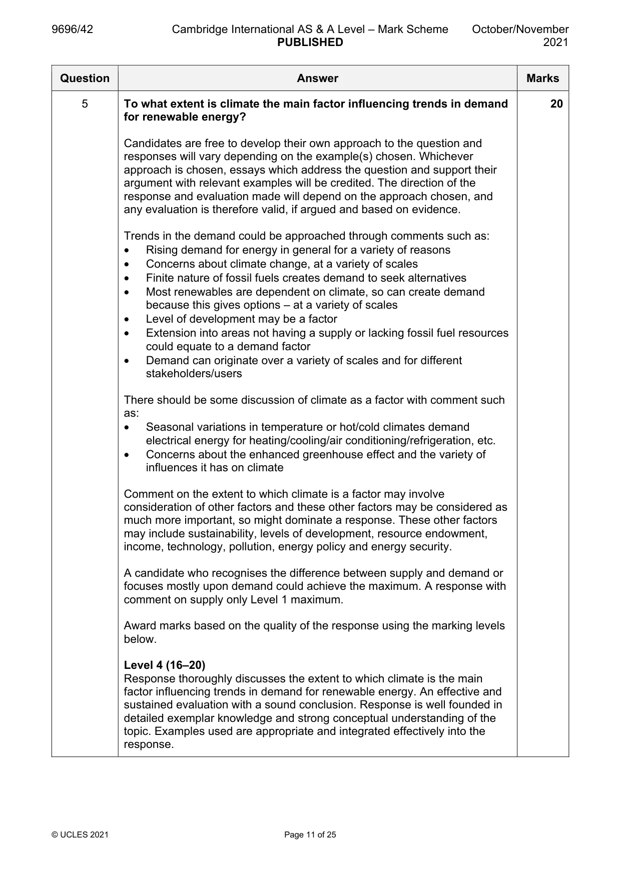 Mark scheme, page 11 of 25