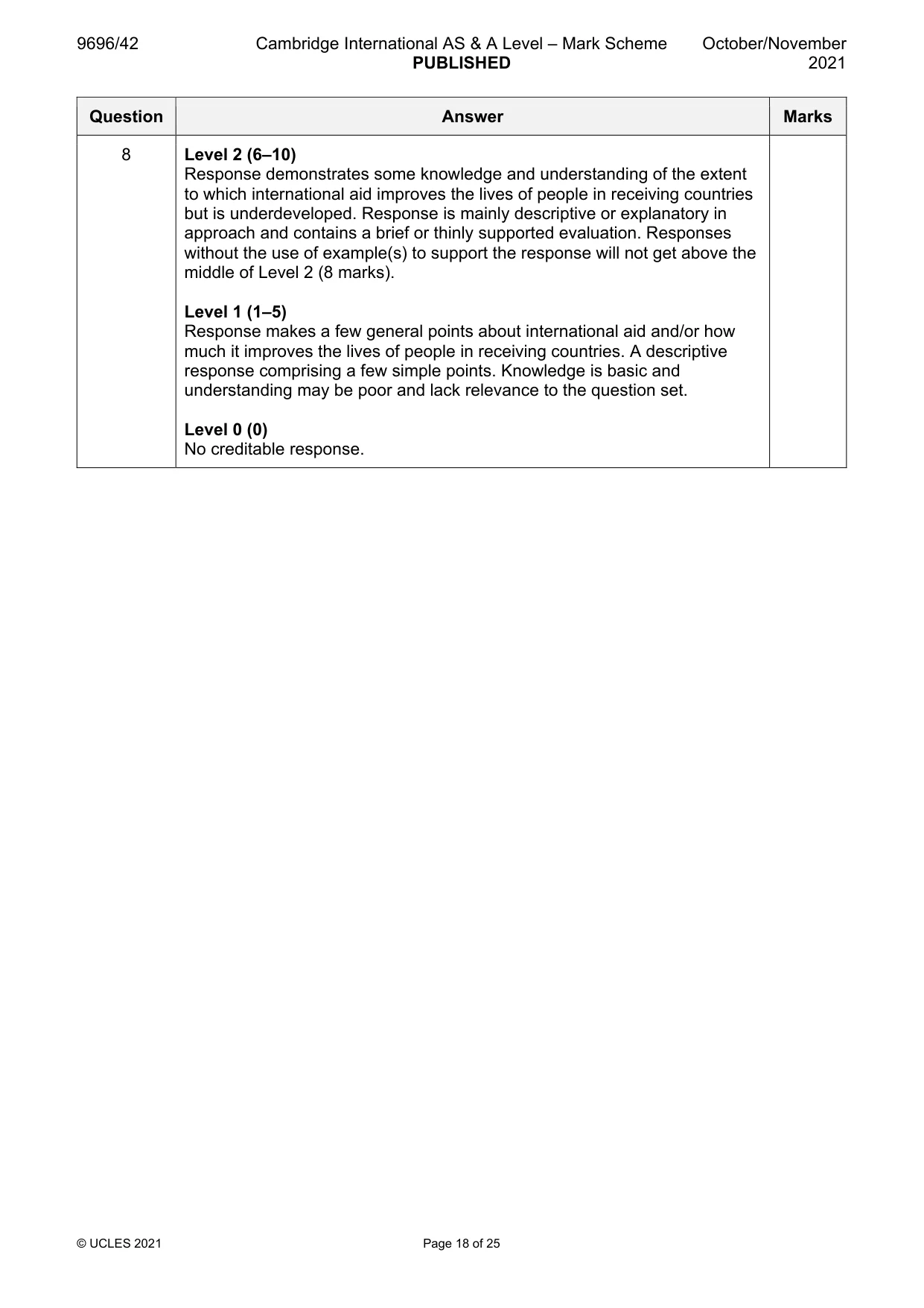 Mark scheme, page 18 of 25