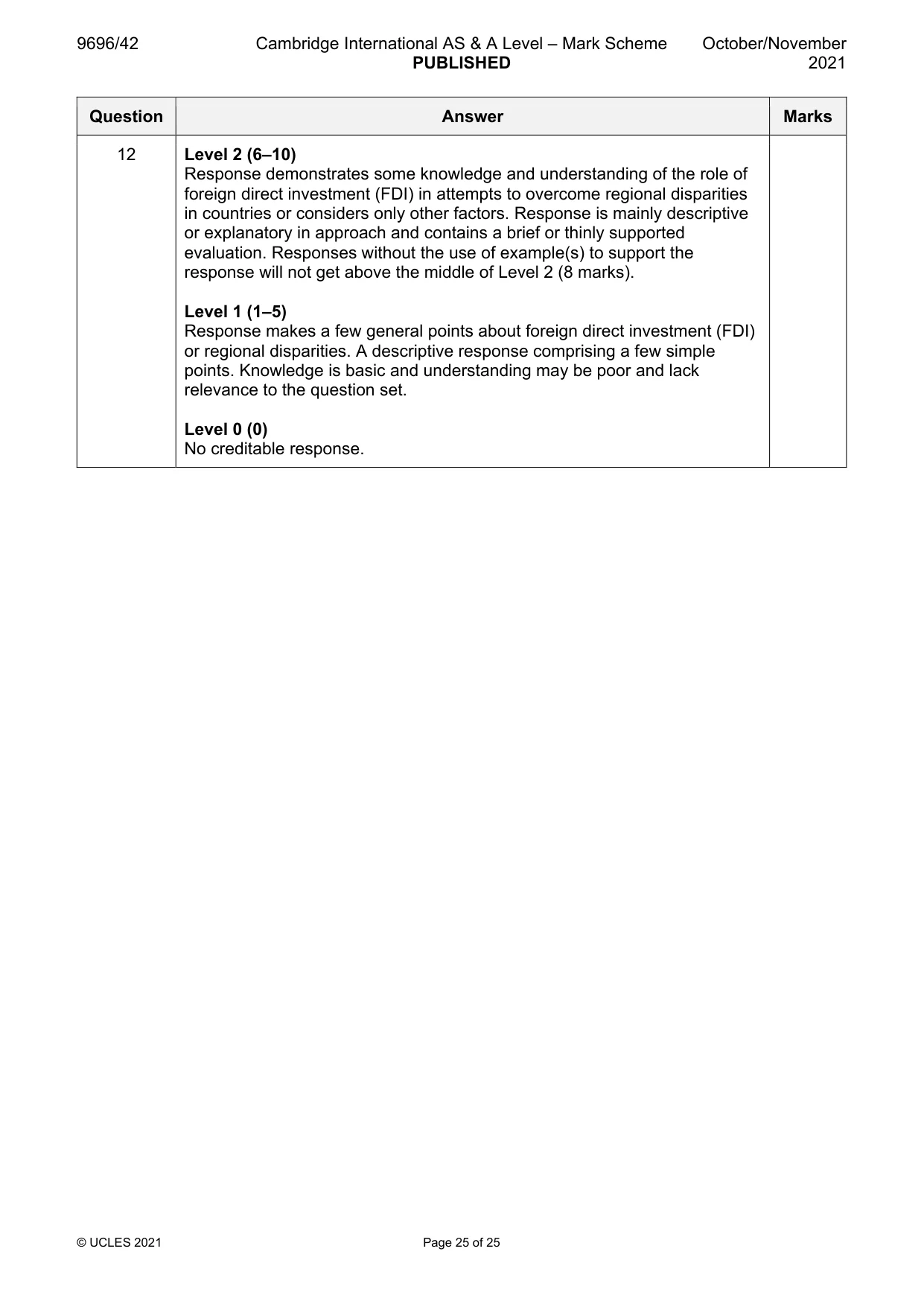 Mark scheme, page 25 of 25