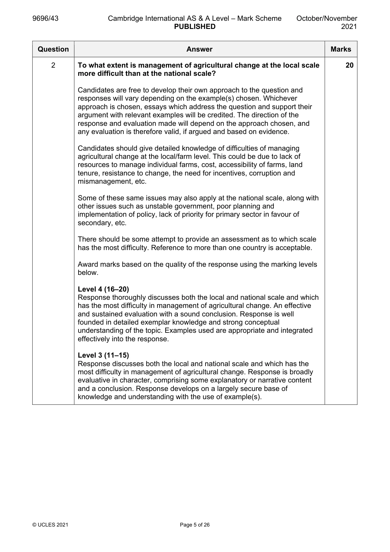 Mark scheme, page 5 of 26