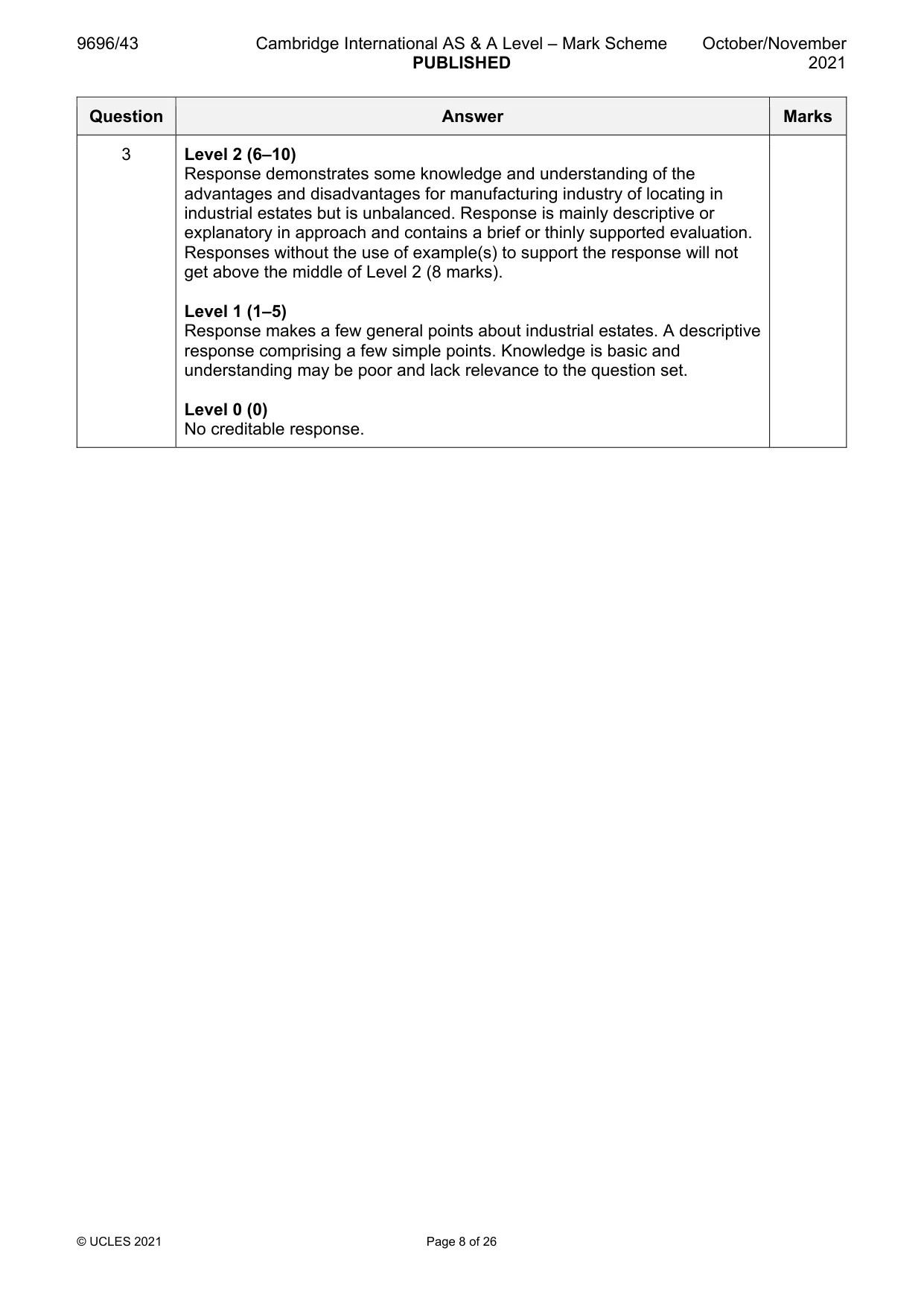 Mark scheme, page 8 of 26