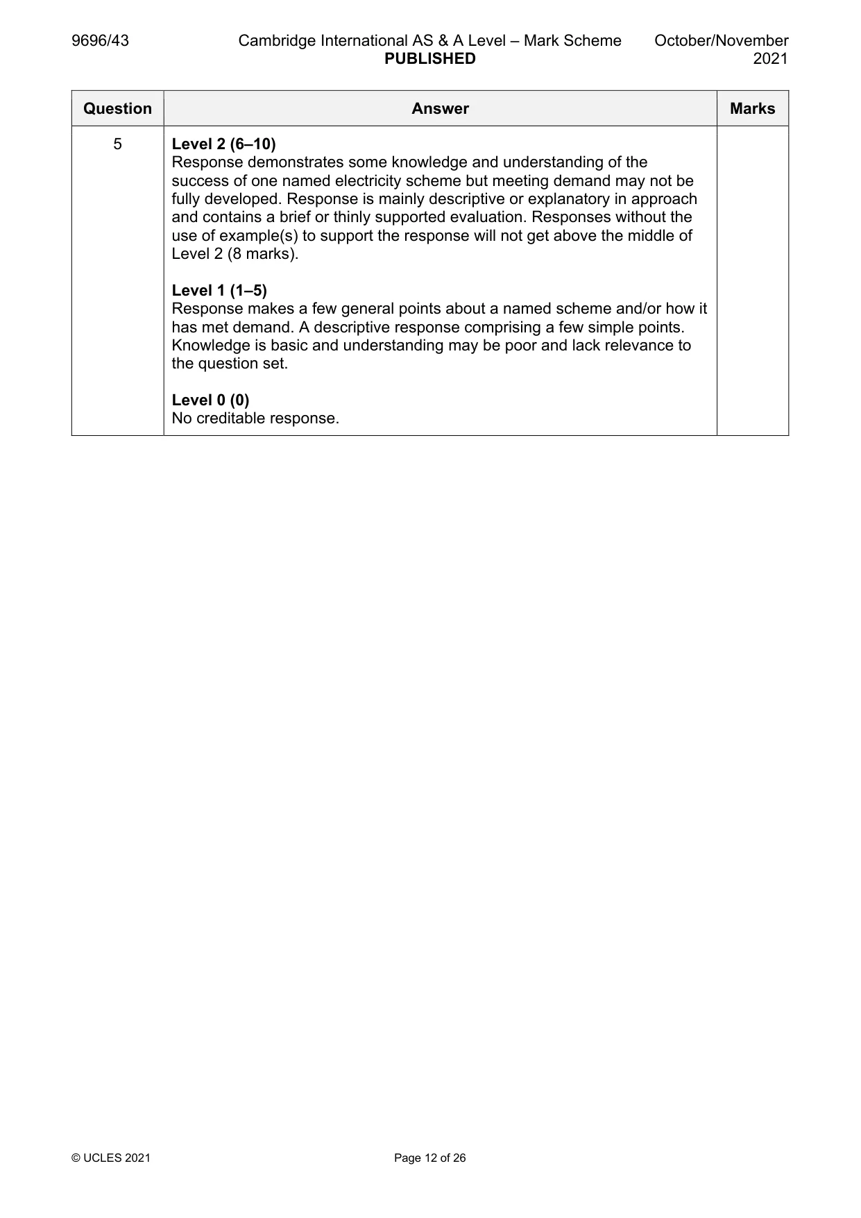 Mark scheme, page 12 of 26