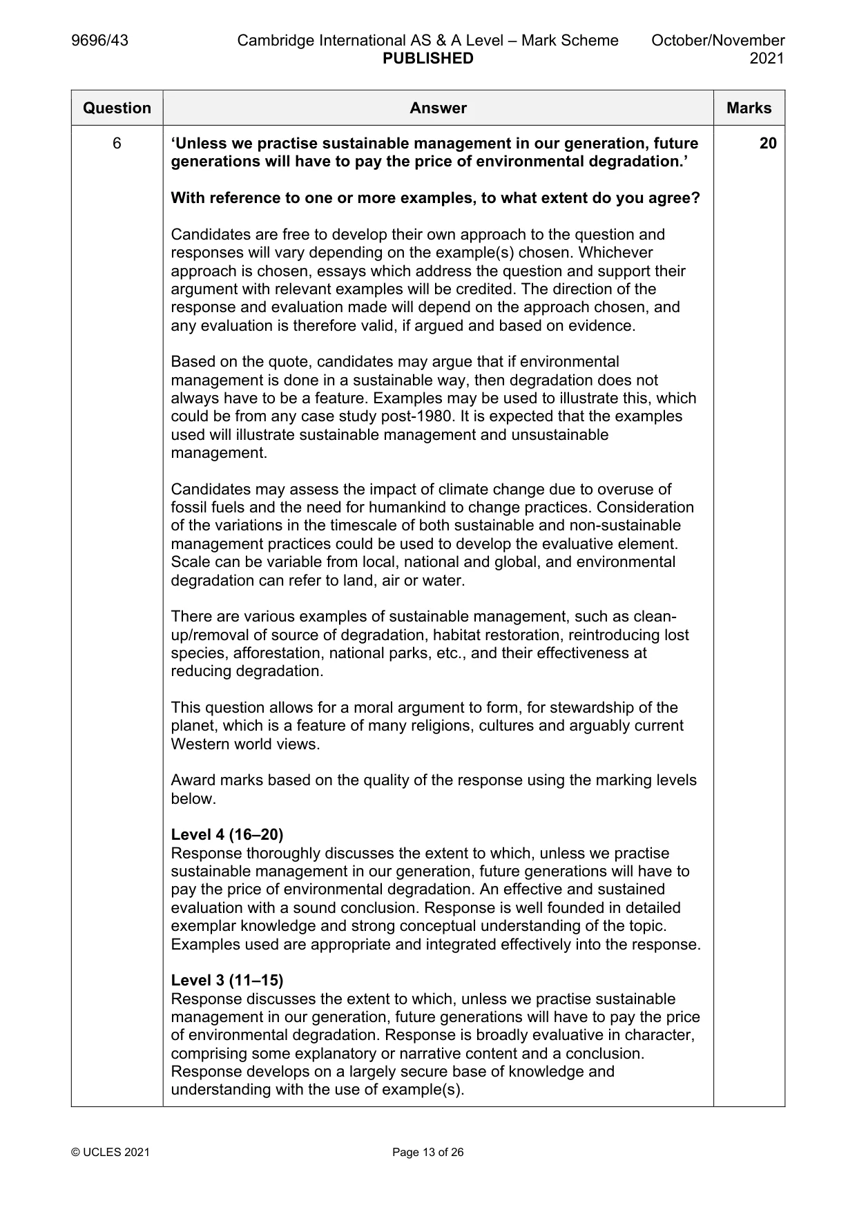 Mark scheme, page 13 of 26