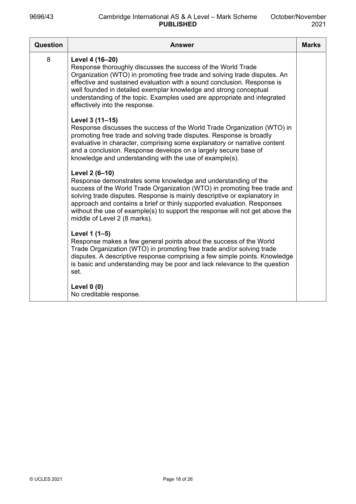 Mark scheme, page 18 of 26