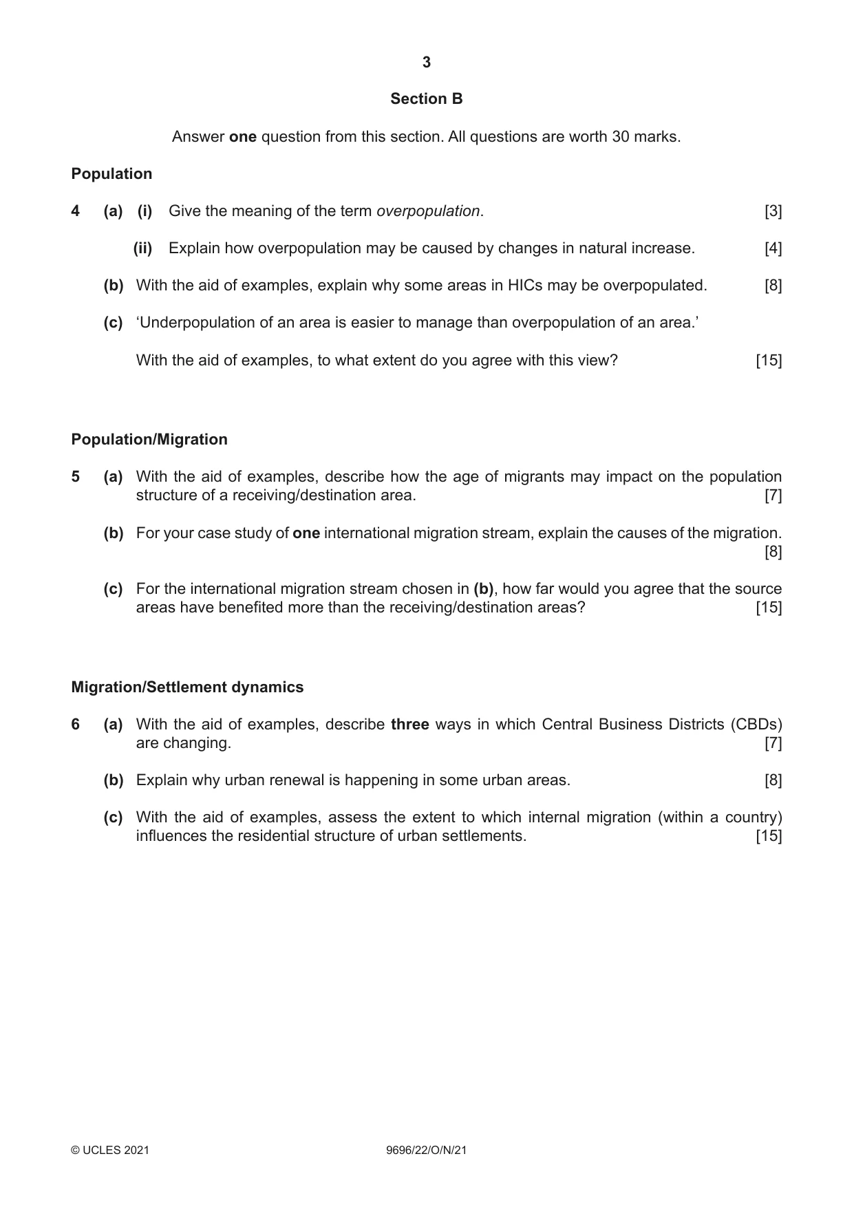 Cambridge A Level Geography 9696 2021 Oct/Nov Paper 2 · Variant 2 question paper, page 3 of 4