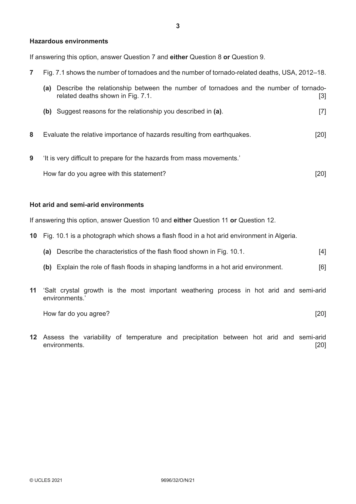 Cambridge A Level Geography 9696 2021 Oct/Nov Paper 3 · Variant 2 question paper, page 3 of 4