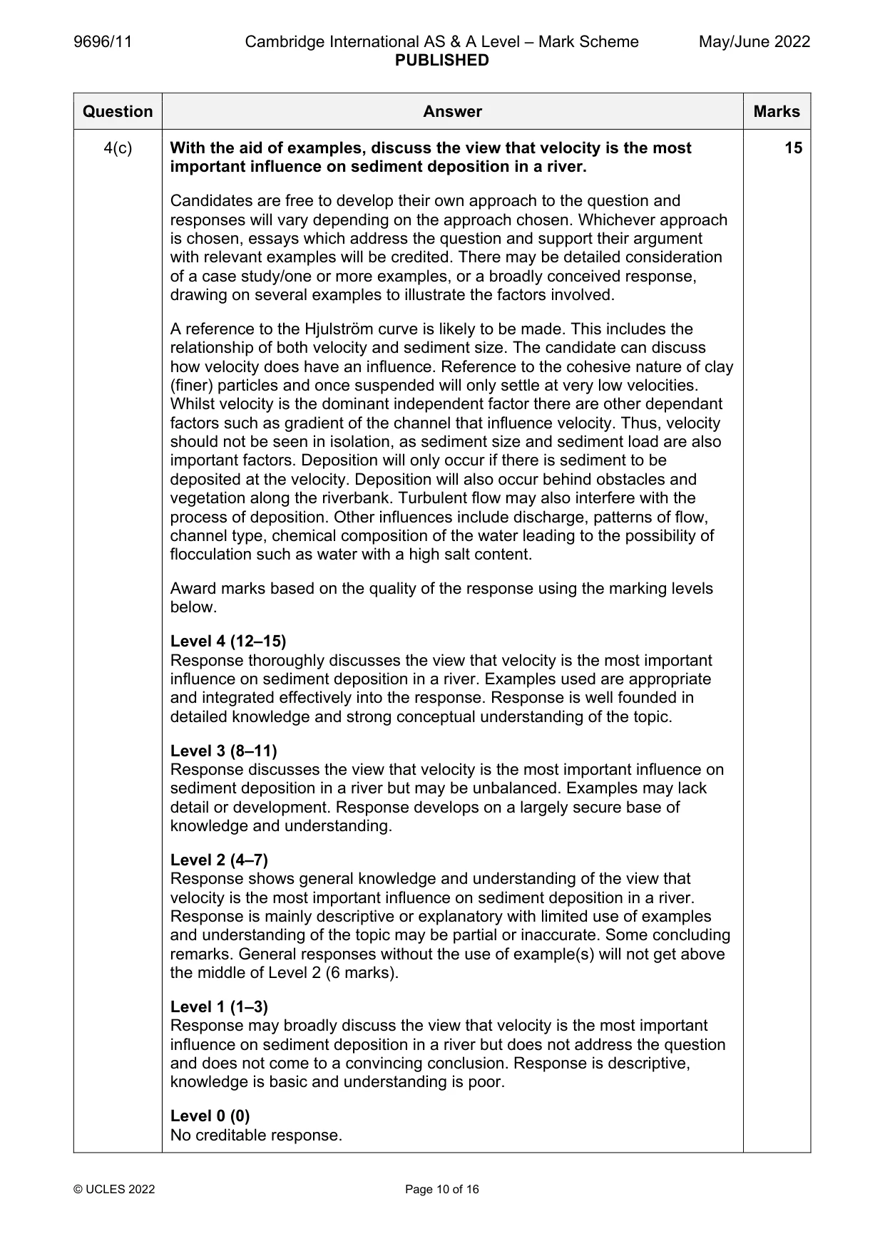 Mark scheme, page 10 of 16