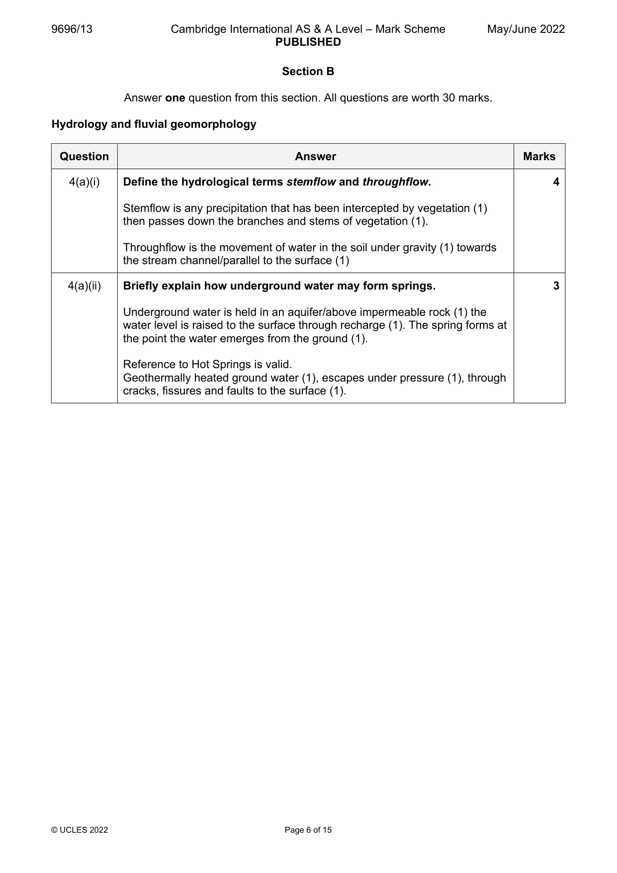 Mark scheme, page 6 of 15