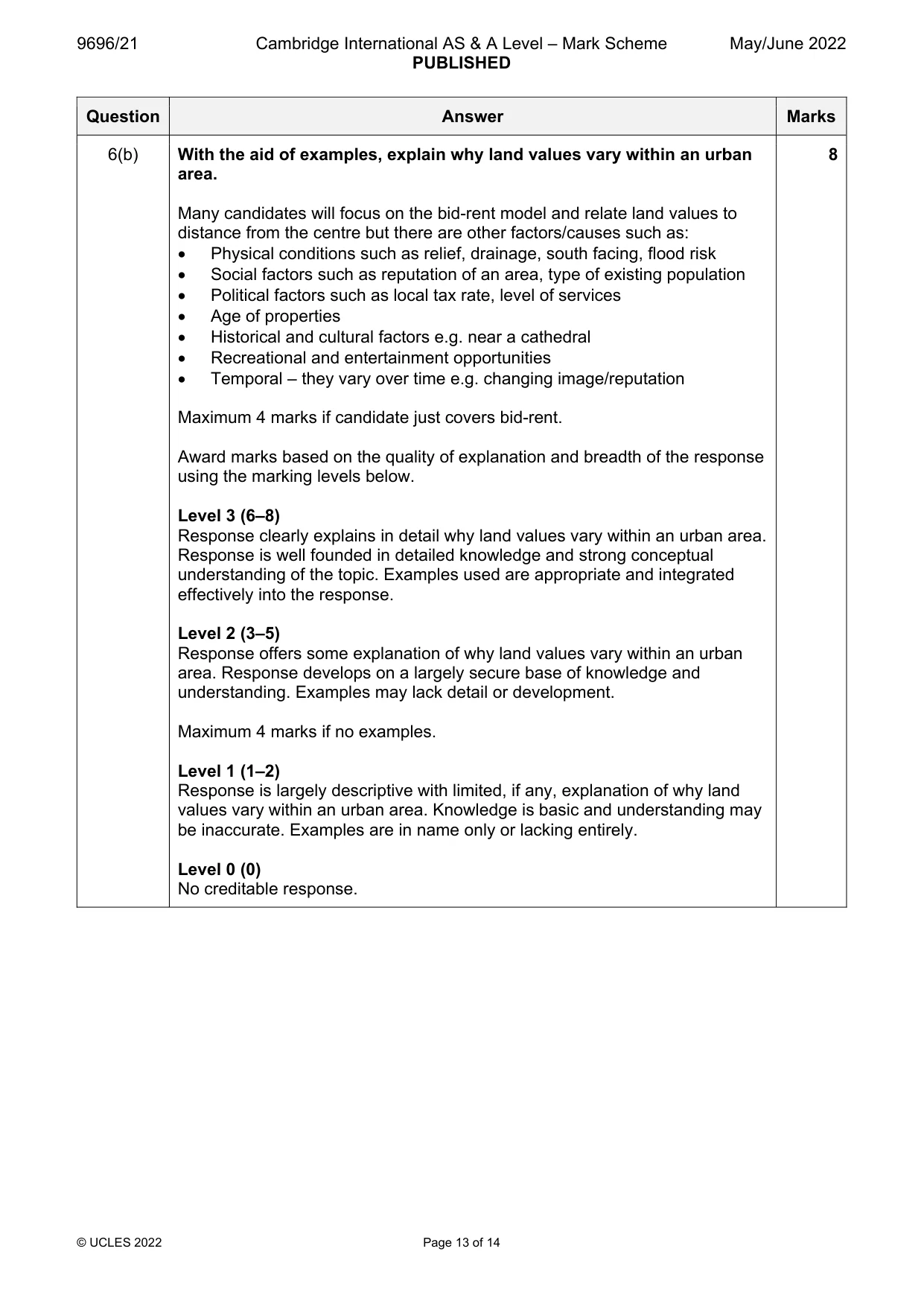 Mark scheme, page 13 of 14
