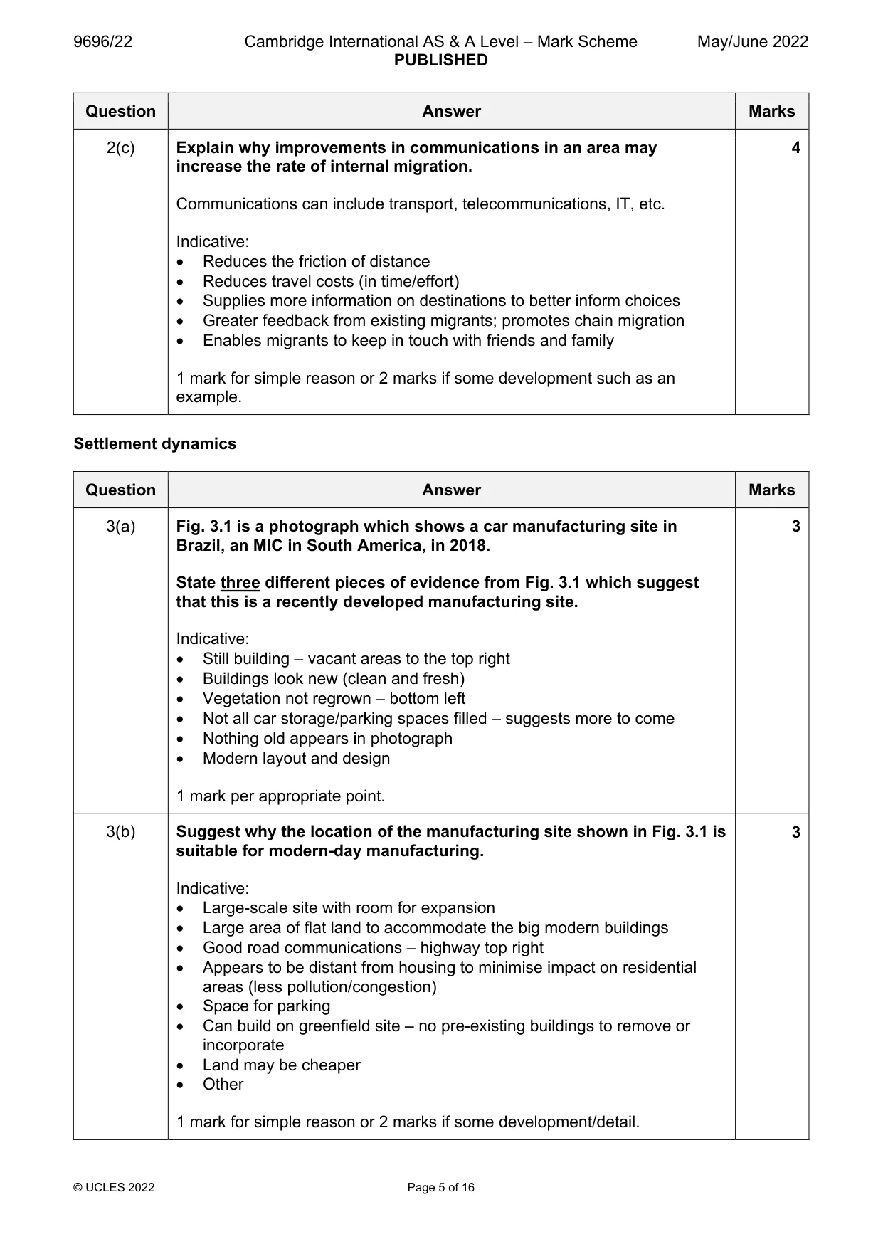 Mark scheme, page 5 of 16
