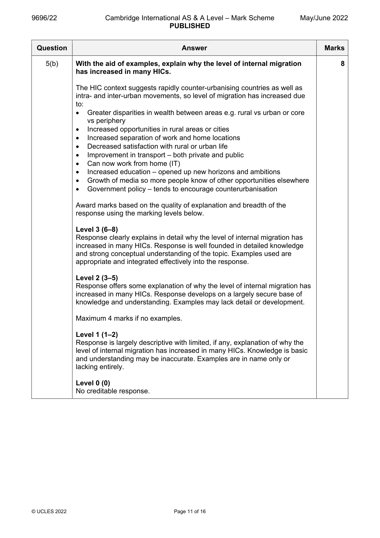 Mark scheme, page 11 of 16