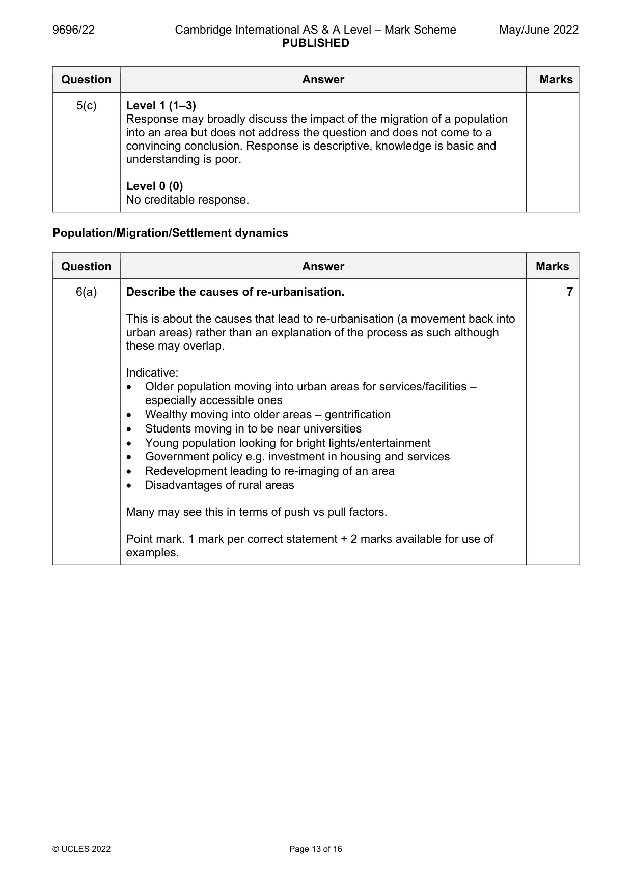 Mark scheme, page 13 of 16