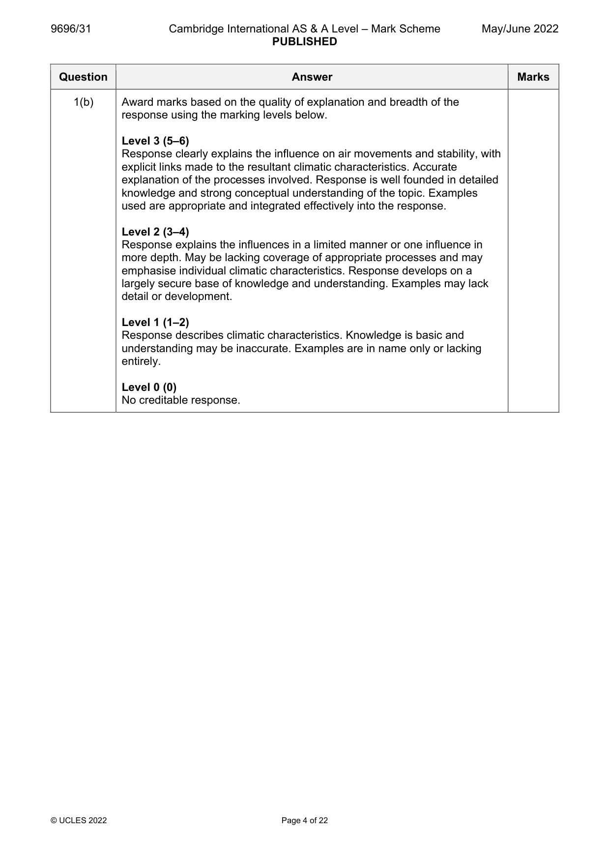 Mark scheme, page 4 of 22