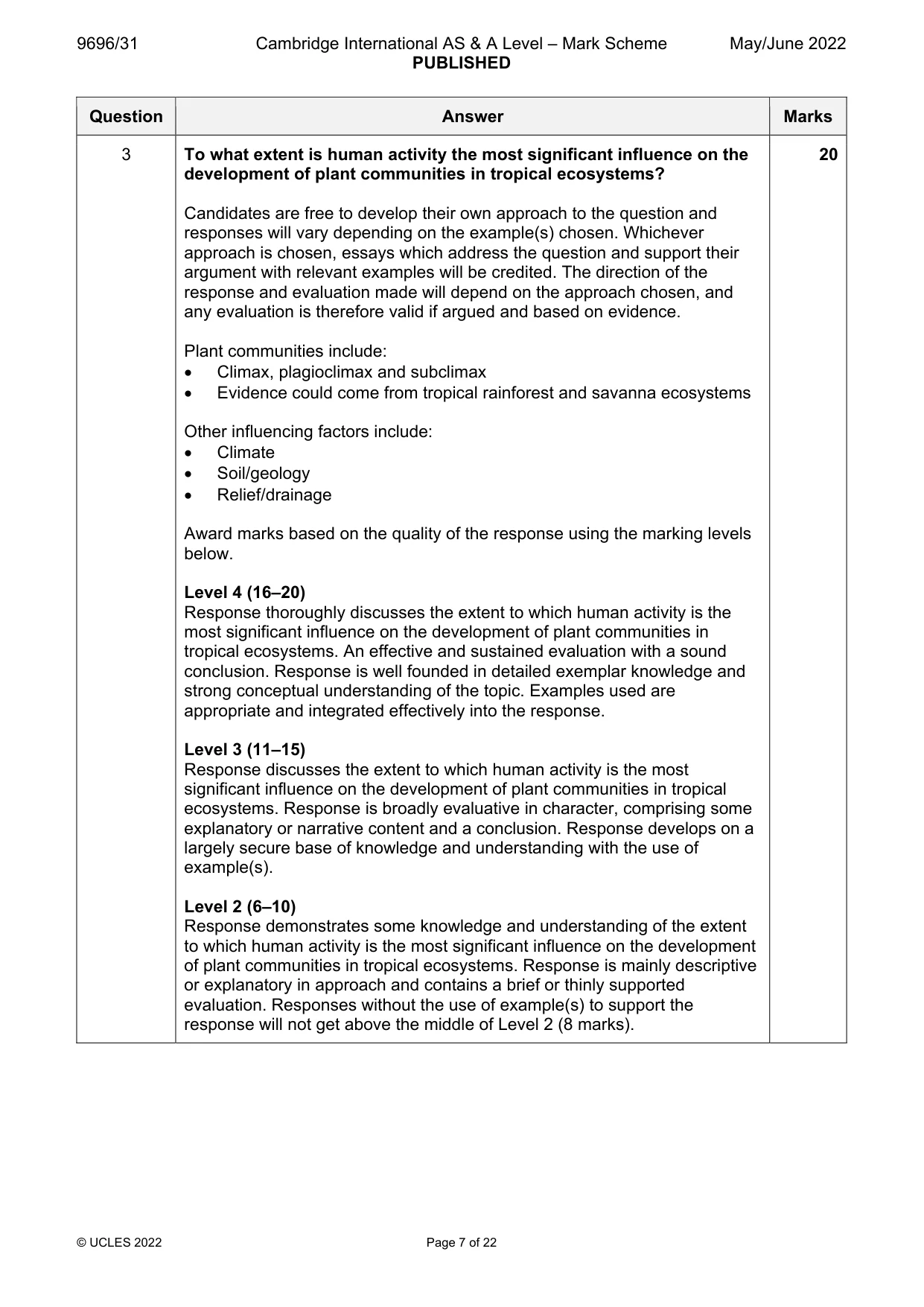 Mark scheme, page 7 of 22