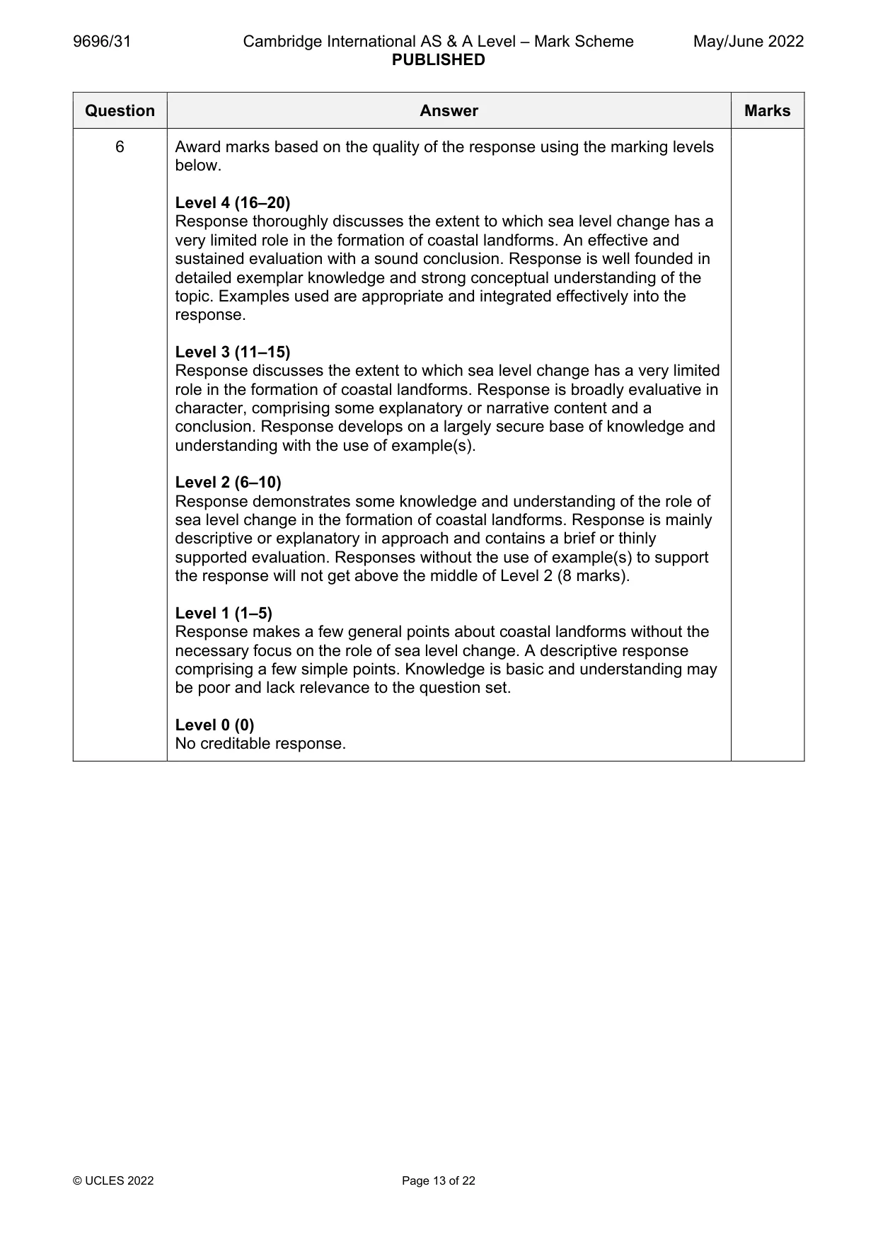 Mark scheme, page 13 of 22