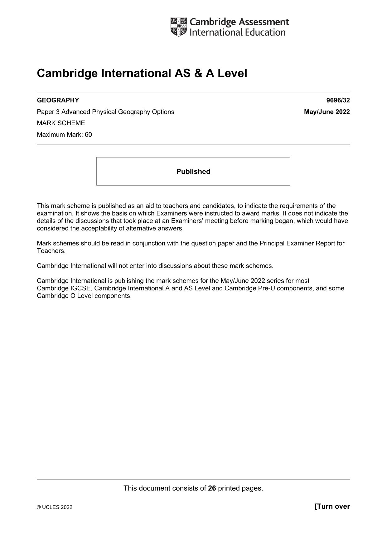 Mark scheme, page 1 of 26