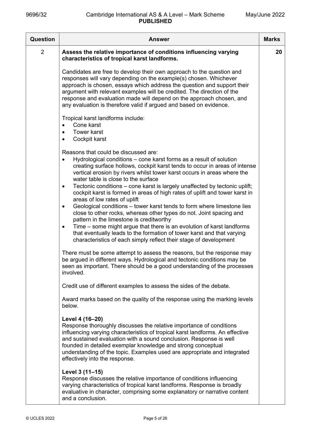 Mark scheme, page 5 of 26