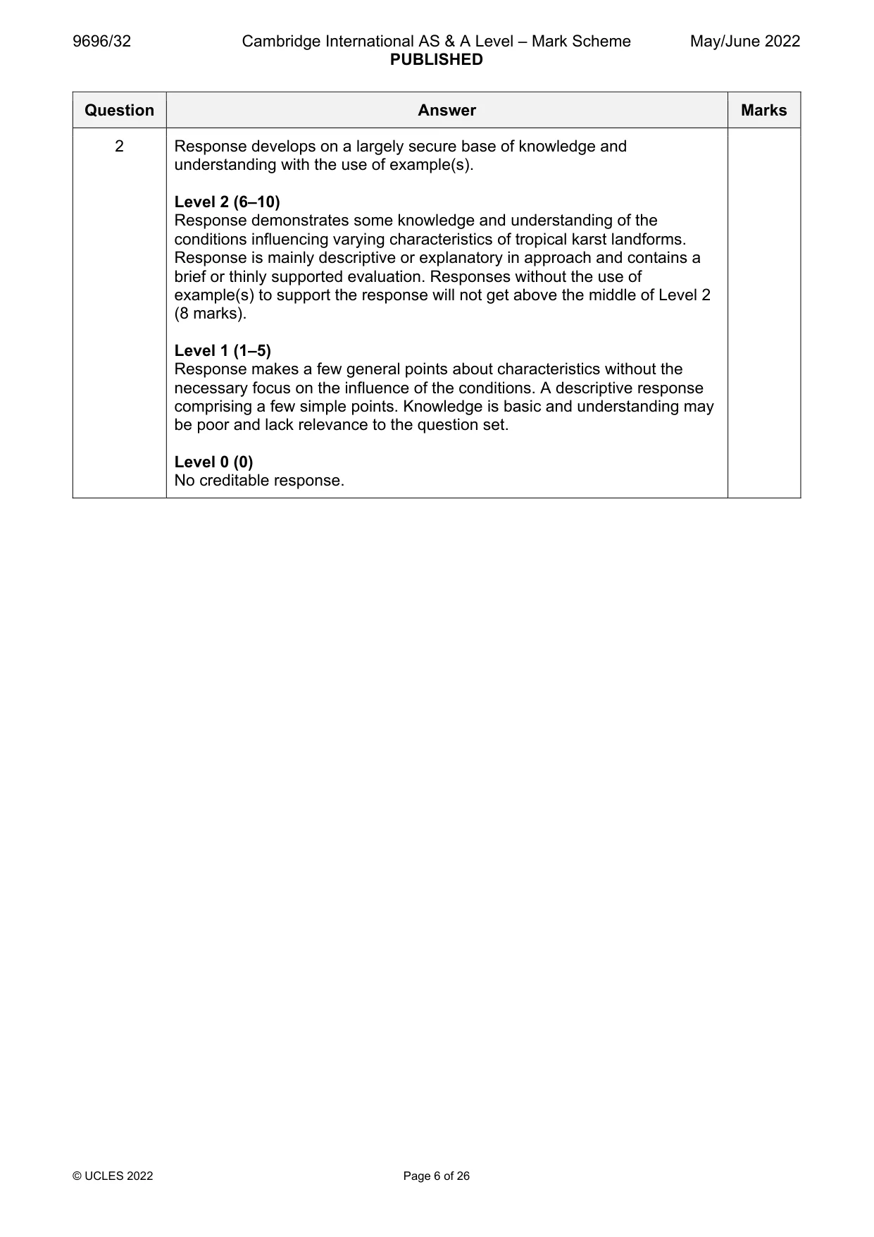 Mark scheme, page 6 of 26