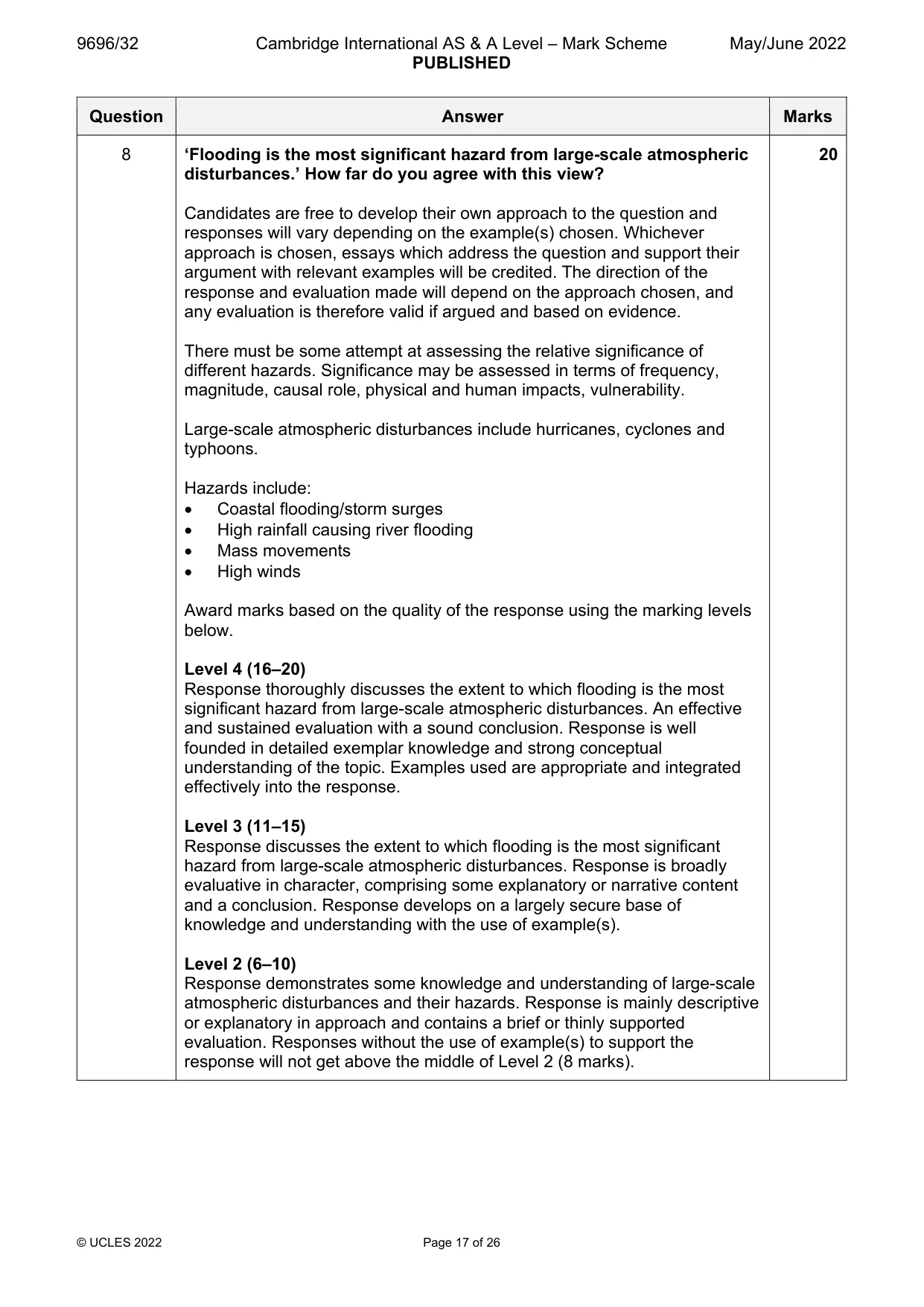 Mark scheme, page 17 of 26