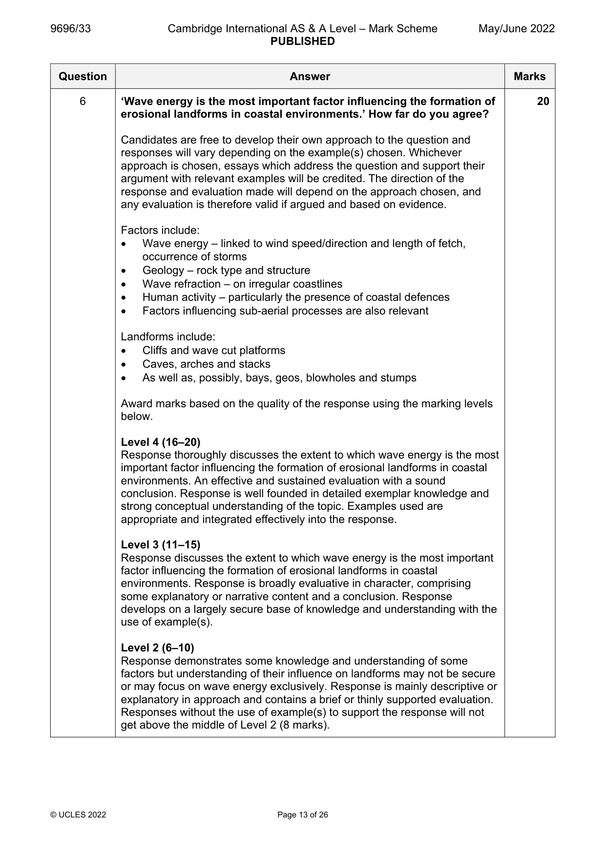 Mark scheme, page 13 of 26