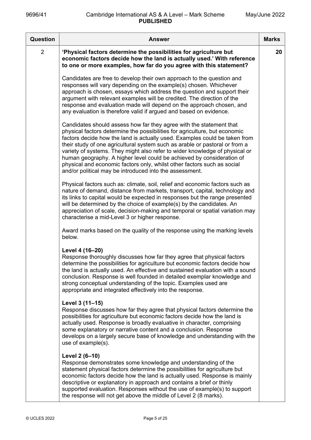Mark scheme, page 5 of 25