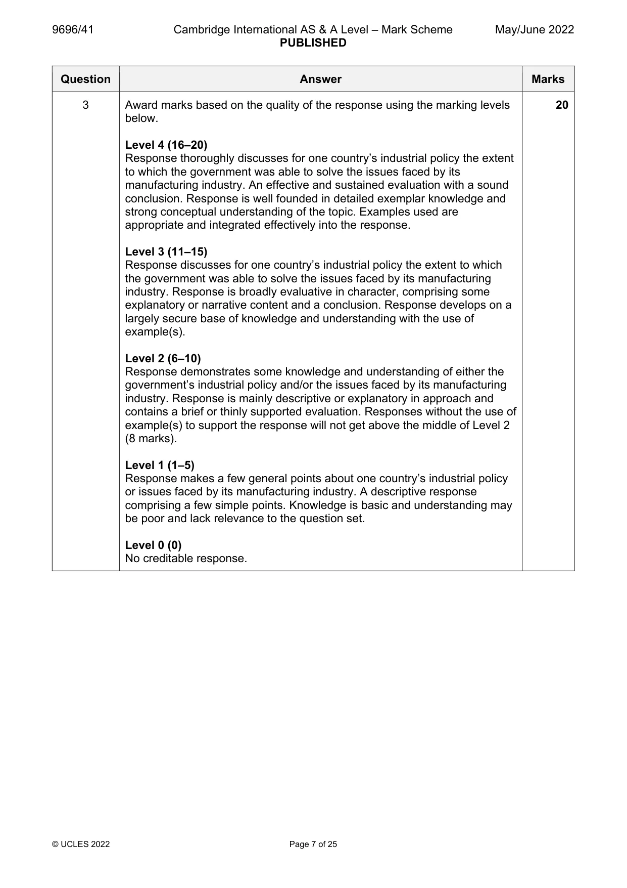 Mark scheme, page 7 of 25
