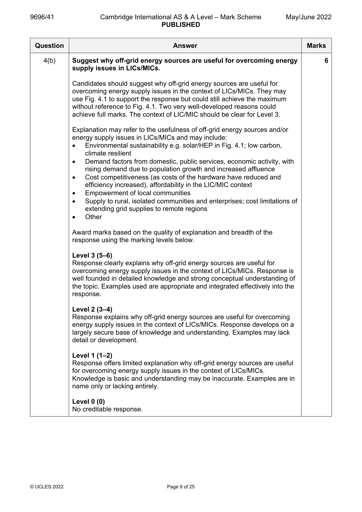 Mark scheme, page 9 of 25