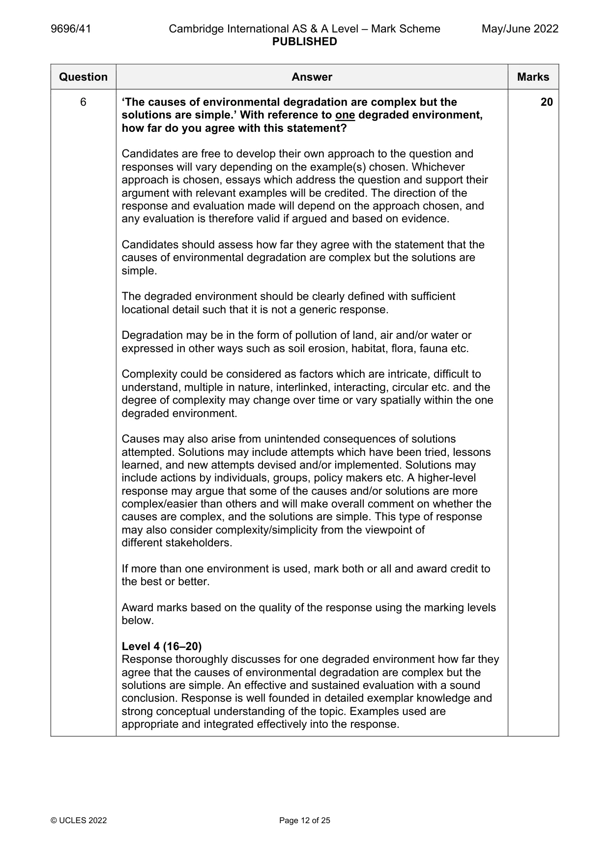 Mark scheme, page 12 of 25