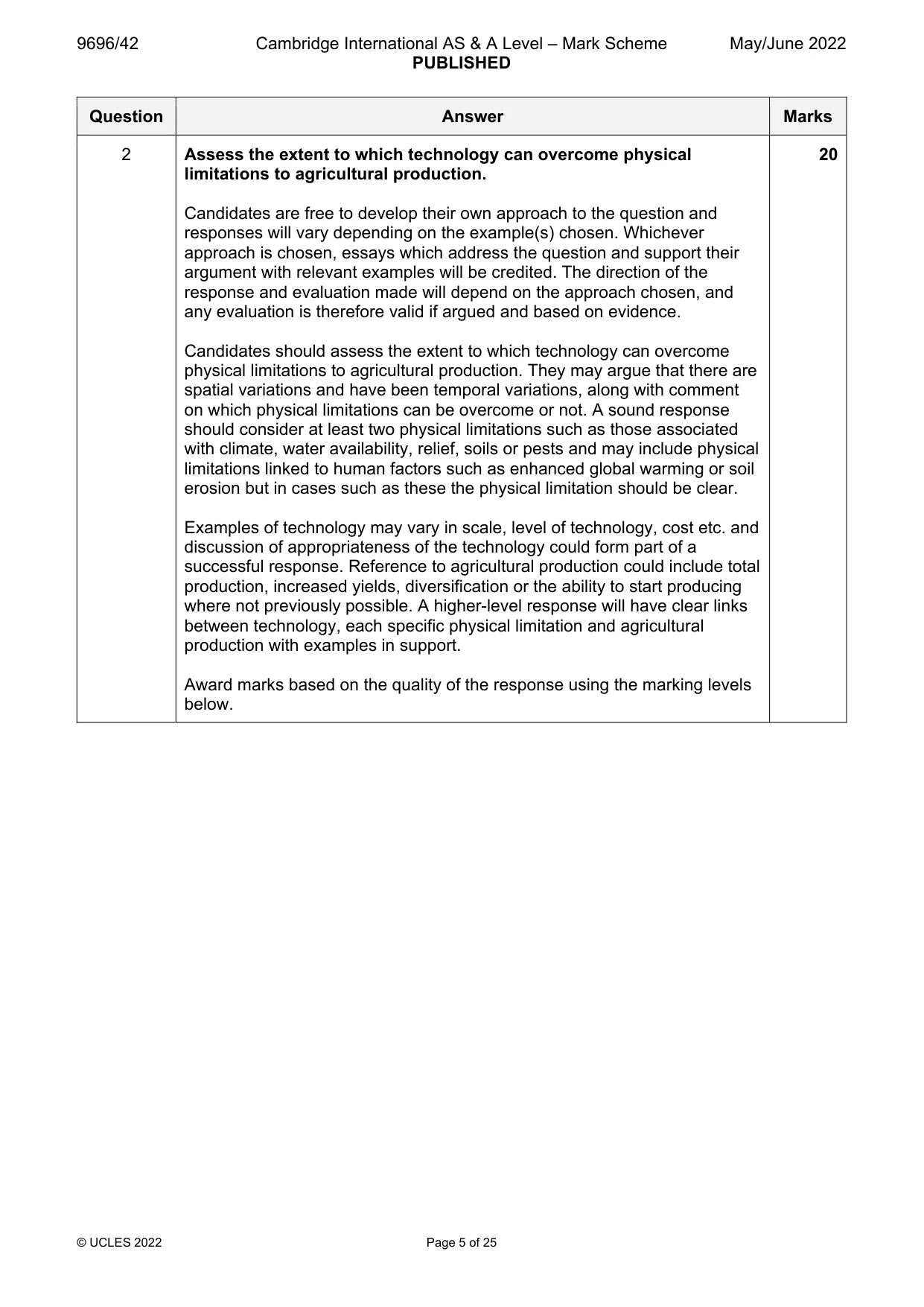 Mark scheme, page 5 of 25