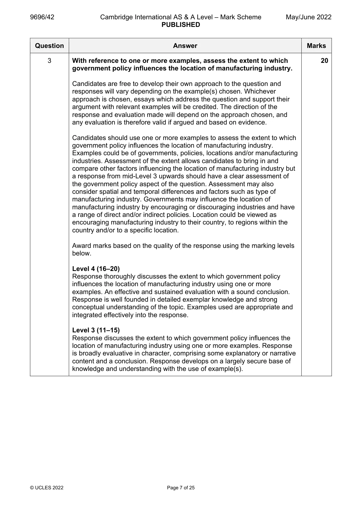 Mark scheme, page 7 of 25